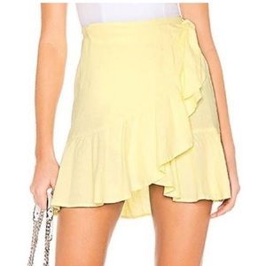 Free People yellow wrap skirt